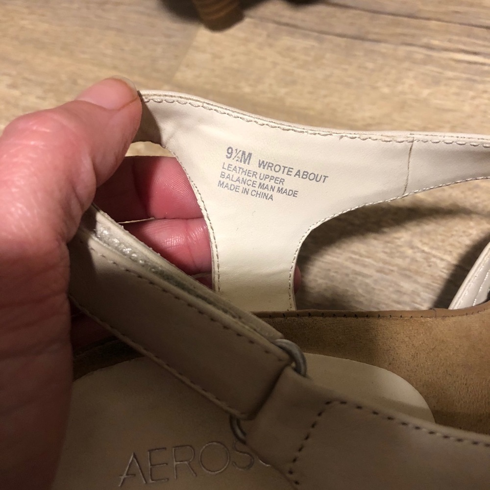 2 for $20 - EUC Strappy cream heeled sandals - Picture 5 of 9